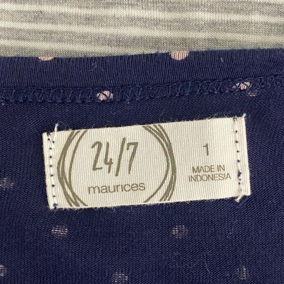 Maurices Plus Size Top Polka Dot Striped Size 16 - Picture 5 of 5